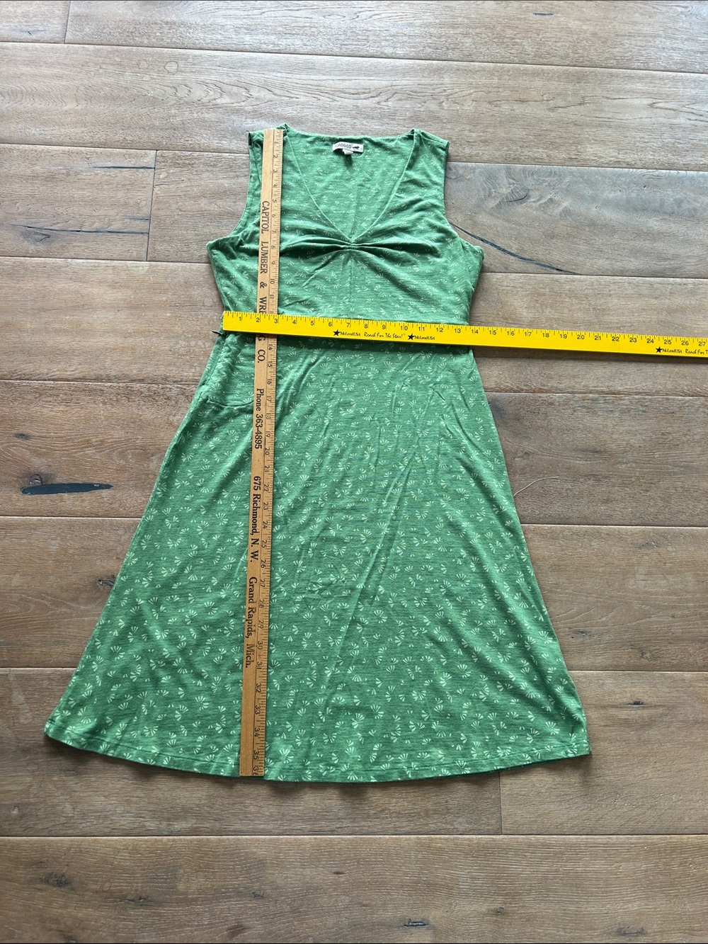 Toad&Co Green Twist-Front Sleeveless Midi Dress